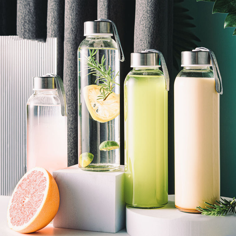 High Quality Wholesale High Borosilicate Glass Drinking Water Bottle With Stainless Steel Lid