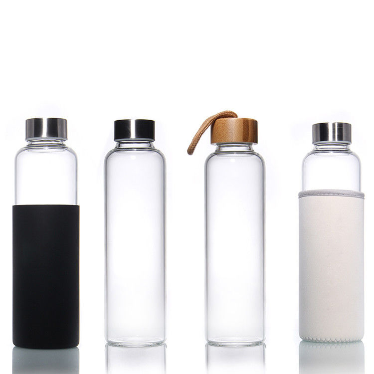 Factory Glass Bottle 420ml 600ml Borosilicate Glass Water Sports Drinking Bottle