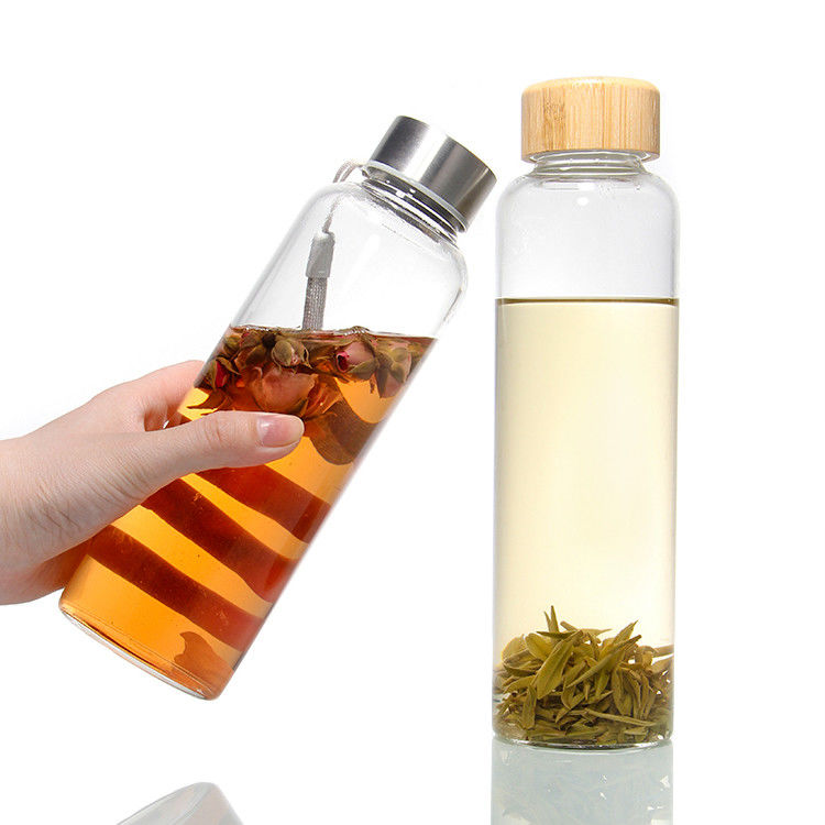 750ml New Eco-Friendly Custom Logo Drinking Glass Water Bottle With Cloth Sleeve Pouch