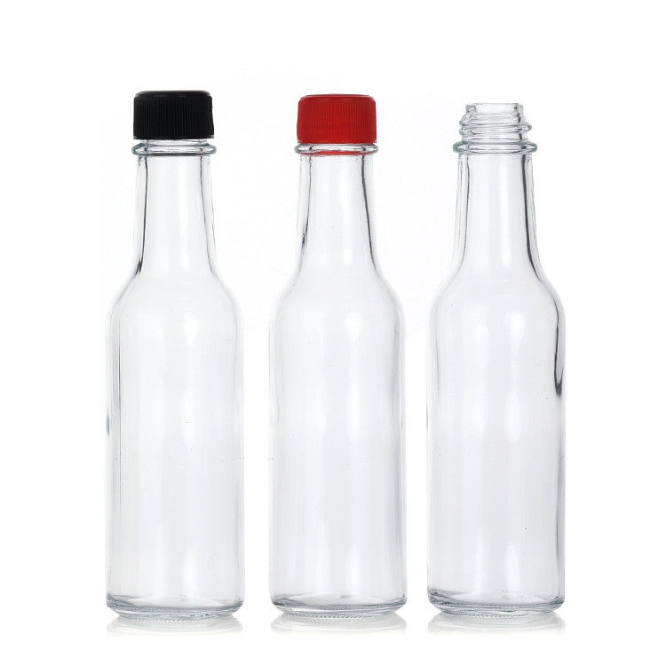 150Ml 250Ml 5Oz Woozy Salad Hot Sauce Glass Bottles Mini With Leakproof Black Cap