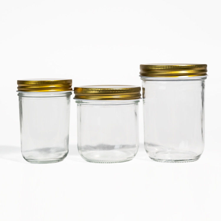 Custom  380ml 470ml 750ml 1000ml  16oz 24oz 32oz Wide Mouth Mason Glass Jar With Lid in Bulk