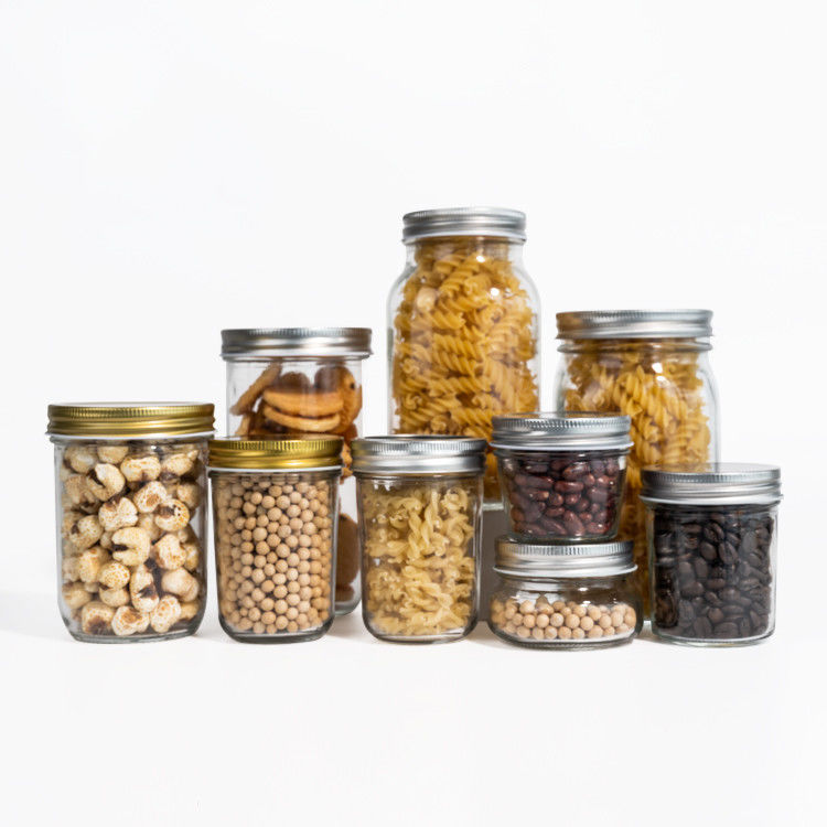 Custom  380ml 470ml 750ml 1000ml  16oz 24oz 32oz Wide Mouth Mason Glass Jar With Lid in Bulk